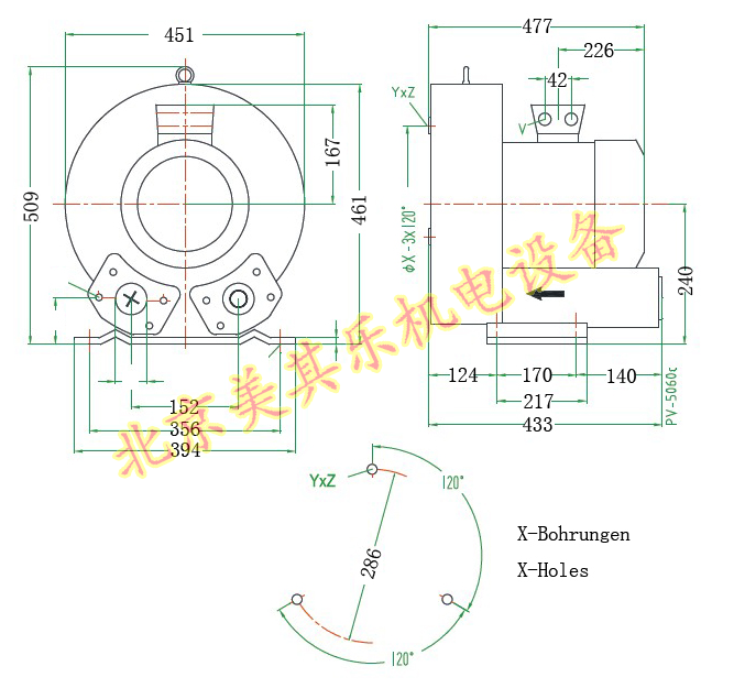  2GH810/三（sān）相7.5kw高壓（yā）鼓風機CAD圖