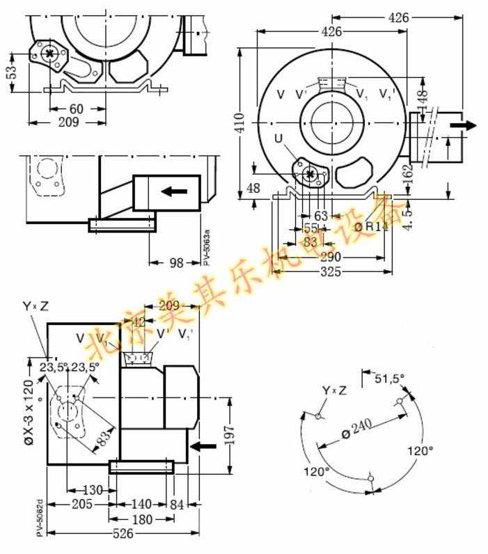 2GH720/4.3kw雙段高壓鼓風機cad圖（tú）